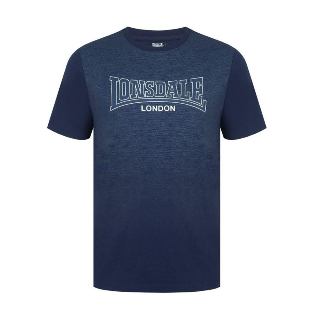 Lonsdale Mens Geometric Logo T-Shirt / Blue